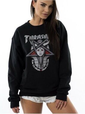 Vintage Thrasher Goddess Black Crewneck Sweatshirt